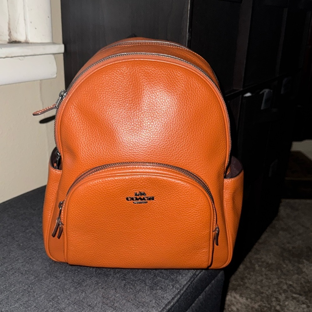 Coach Sunset Leather Backpack with matching accessories